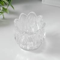 Подсвечник стекло на 1 свечу "Подснежник" прозрачный 7х7х7 см Подсвечник стекло на 1 свечу "Подснежник" прозрачный 7х7х7 см