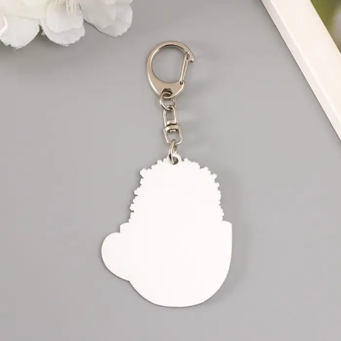 Брелок акрил "Ёжик в кружке в горошек" 4,8х5,7 см