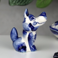 Сувенир &laquo;Волк&raquo;, 7 см, гжель