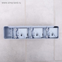 Держатель для уборочного инвентаря с крючками Доляна, 26&times;6&times;10 см, серый