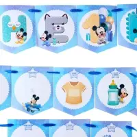 Гирлянда на ленте &laquo;Мне 1 год&raquo; с местом для фото, длина 176 см, Микки Маус