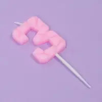 Свеча для торта &laquo;Цифра 3&raquo;, светло-розовая