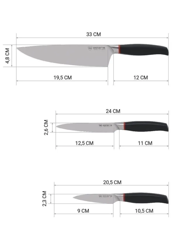 Набор кухонных ножей из 3 предметов PRO collection 3SS