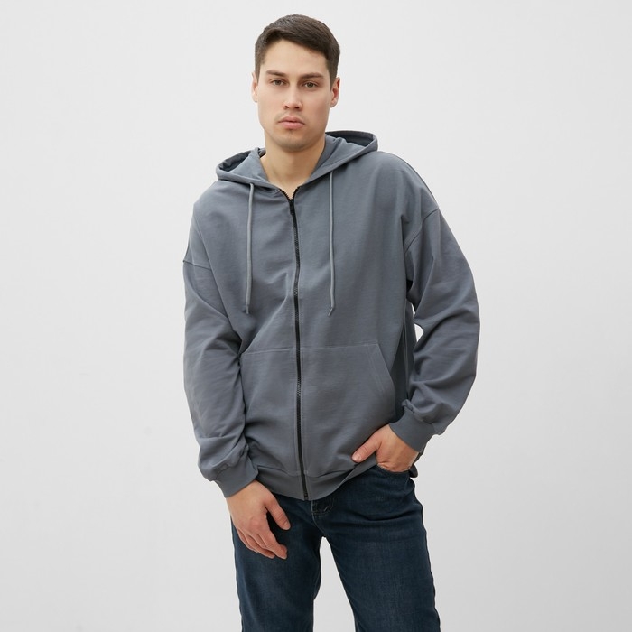 Толстовка мужская, начёс, цвет тёмно-серый, размер 50 Толстовка мужская, начёс, цвет тёмно-серый, размер 50