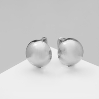 Серьги металл &laquo;Аккорд&raquo; полусфера, цвет серебро