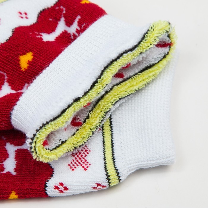 Носки женские новогодние махровые &laquo;Норвегия&raquo;, цвет белый, размер 23-25