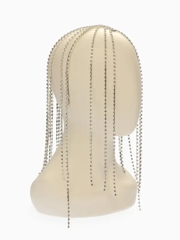 Украшение для волос "Дорожка страз", цвет белый в серебре