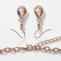 Набор 2 предмета: серьги, колье &laquo;Великолепный век&raquo; цветы, цвет изумрудный в золоте, 42см