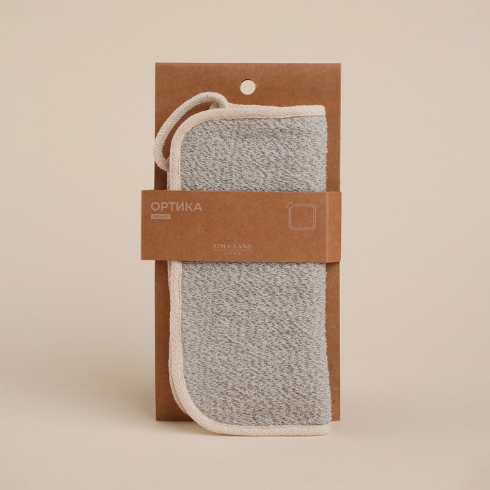 Мочалка массажная SL Home &laquo;Ортика&raquo;, бамбуковое волокно, 21&times;20,5 см, цвет бежевый