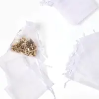 Мешочек подарочный набор 20 шт, 7*9см, органза, цвет белый