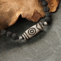 Браслет из лавы с бусиной Дзи &laquo;Четыре благодати&raquo; №2