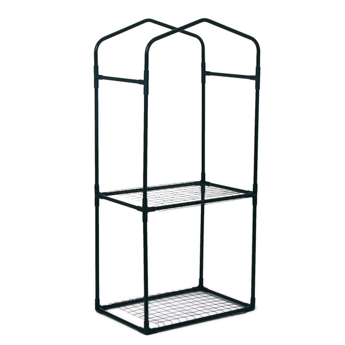 Парник-стеллаж, 2 полки (сетка), 125 × 59 × 39 см, металлический каркас d = 16 мм, чехол плёнка 80 мкм Парник-стеллаж, 2 полки (сетка), 125 × 59 × 39 см, металлический каркас d = 16 мм, чехол плёнка 80 мкм