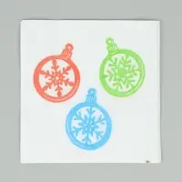 Салфетки бумажные однослойные &laquo;Шарики - снежинки&raquo;, 24х24, 50 шт