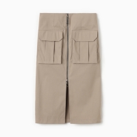 Юбка женская на молнии MINAKU: Safari  цвет бежевый, р-р 48