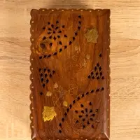 Шкатулка резная "Флористика" 20х12,5х6,5 см, дерево шишам