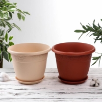 Горшок для цветов с поддоном &laquo;Рябина&raquo;, 5 л, МИКС