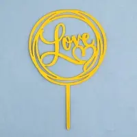 Топпер для торта Love, золото