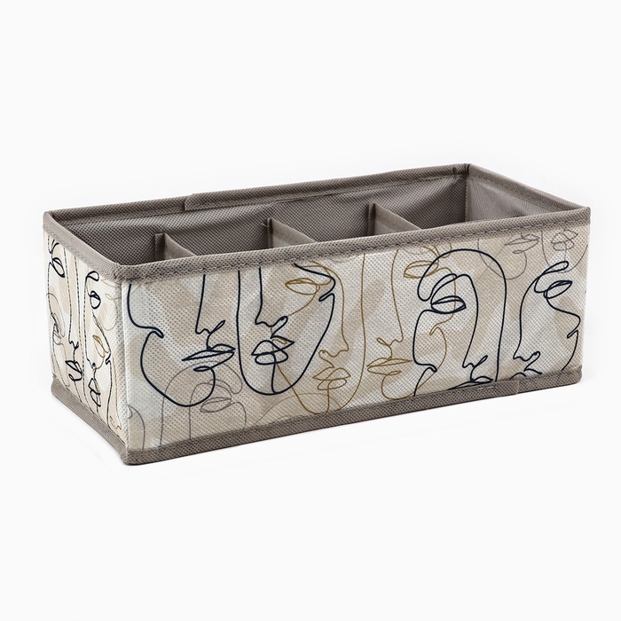 Органайзер для хранения, кофр для белья 8 ячеек Органайзер для хранения, кофр для белья 8 ячеек"Лица", 28 х 16 х 10 см