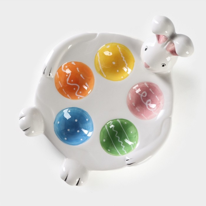 Подставка для яиц 5 ячеек Доляна &laquo;Зайка&raquo;, 19,5&times;16,2&times;10 см ㅤ