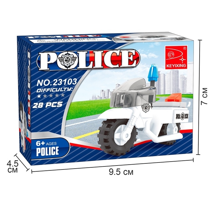 Конструктор &laquo;Полицейский мотоцикл&raquo;, 28 деталей