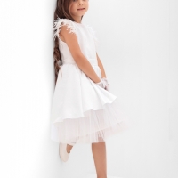 Платье нарядное детское KAFTAN, р.30 (98-104 см), белый