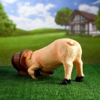 Садовая фигура из полистоуна &laquo;Свинья в кадке&raquo;, 48&times;16&times;24 см