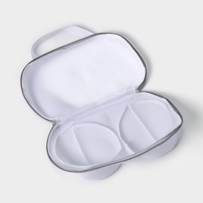 Мешок для стирки бюстгальтеров Доляна, 30&times;19 см, крупная сетка, цвет серый