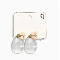 Серьги "Капли Бо", цвет прозрачный белый в золоте