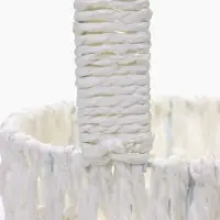 Набор корзин 3 шт пластик 20х20х11 17х17х9 14х14х7 см ручка h=10см белый круг