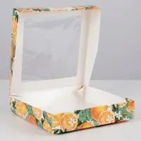 Коробка складная &laquo;Мандариновое настроение&raquo;, 20 х 20 х 4 см