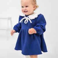 Платье с воротничком Крошка Я Муслин, 68-74, синий Платье с воротничком Крошка Я Муслин, 68-74, синий