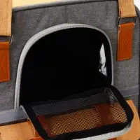 Рюкзак-переноска для кошек и собак, 30 х 21 х 41 см, серо-жёлтый