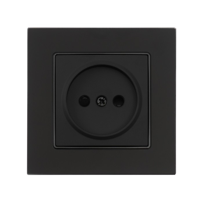 Розетка одноместная TOT Matte Glass, 10 А, скрытая, без з/к, стекло, черная Розетка одноместная TOT Matte Glass, 10 А, скрытая, без з/к, стекло, черная