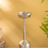 Подсвечник &laquo;Креманка&raquo;, 26 см, алюминий, серебро