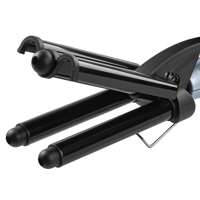 Стайлер Galaxy LINE GL 4666, 80 Вт, d=22 мм, до 200&deg;С, керамическое покрытие, чёрно-голубой