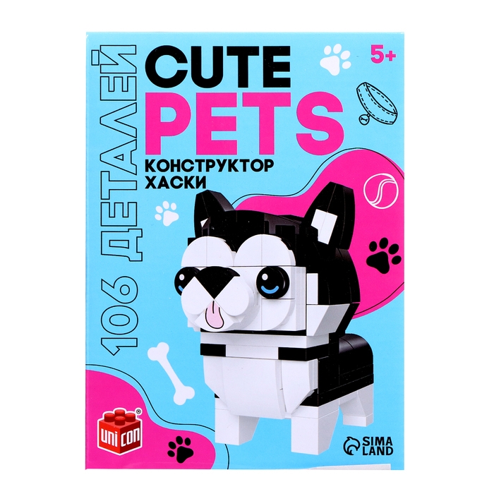 Конструктор Cute pets, Хаски, 106 деталей