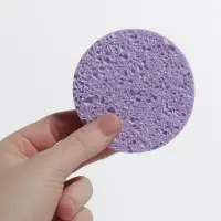 Спонж для умывания, круглый, фиолетовый