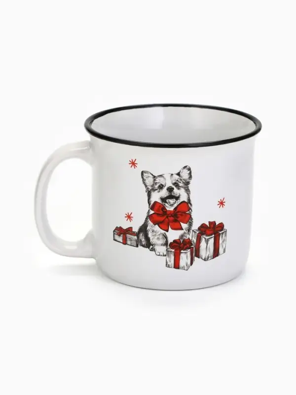 Кружка керамическая, новогодняя &laquo;Корги&raquo;, 450 мл