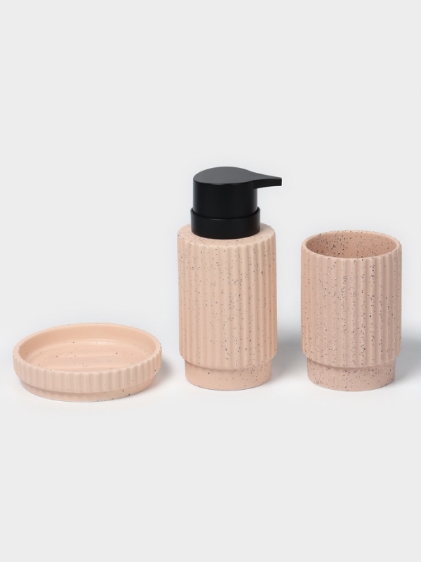 Набор для ванной "Крошка" 3 предмета (дозатор для мыла, стакан, мыльница)