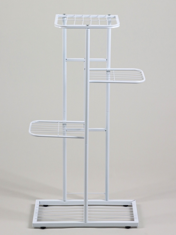 Подставка для цветов Greengo, 4 полки, 43 &times; 22 &times; 82 см, напольная, металл, белая