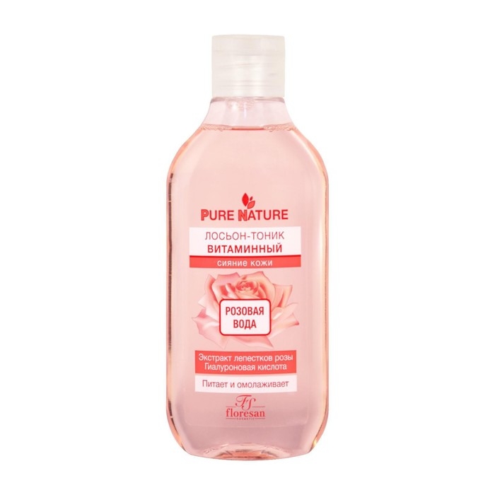 Лосьон-тоник Floresan Pure Nature Лосьон-тоник Floresan Pure Nature "Витаминный. Розовая вода" для сияния кожи, 300 мл