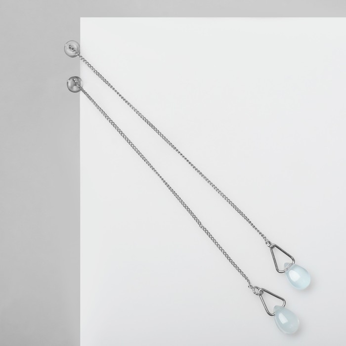 Серьги висячие со стразами &laquo;Цепочки&raquo; льдинка, цвет МИКС, 9 см