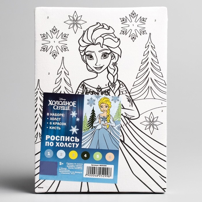 Картина по номерам для детей "Эльза" 21х15 см, Холодное сердце