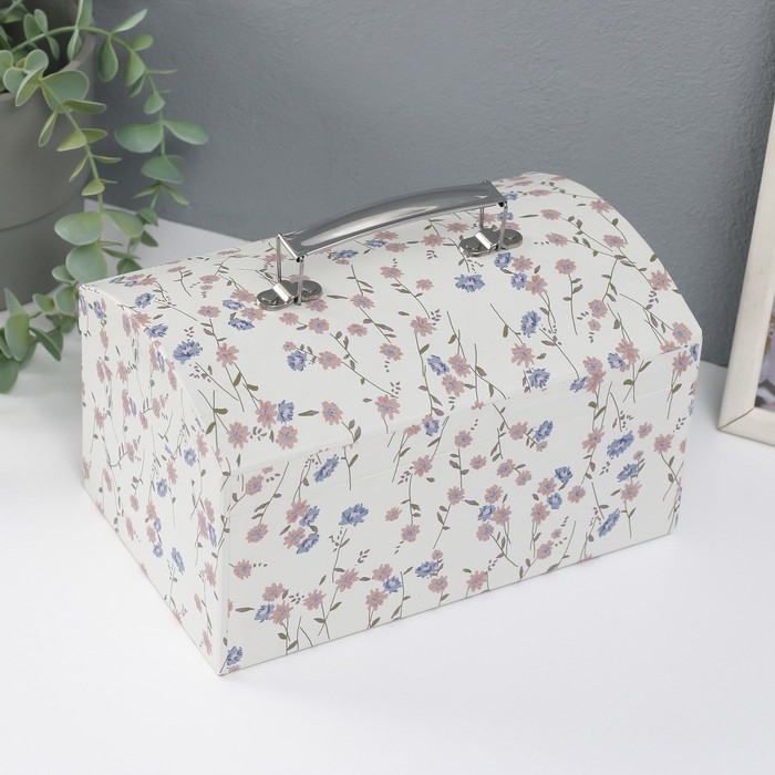 Шкатулка картон сундучок Шкатулка картон сундучок "Нежные цветы" набор 3 шт 26х18х16,5 24х16х14,5 22х14х12,7 см