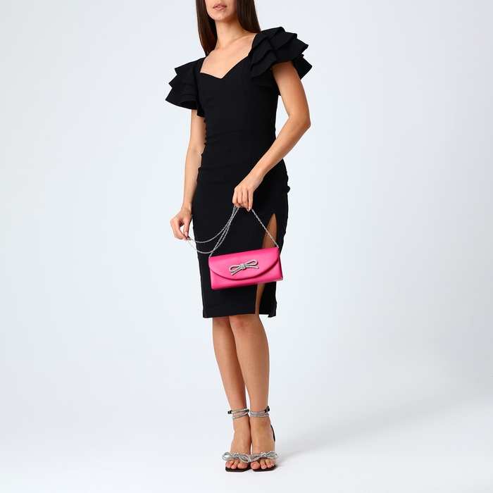 Сумка-клатч на магните, цвет розовый