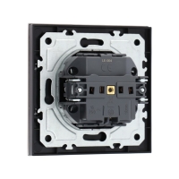 Розетка одноместная TOT Matte Glass, 16 А, скрытая, с з/к, стекло, черная Розетка одноместная TOT Matte Glass, 16 А, скрытая, с з/к, стекло, черная