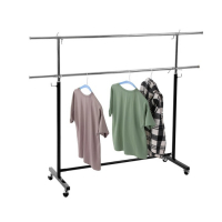 Вешало П-образное c двумя перекладинами 120-183&times;43&times;97-190 см, цвет чёрный