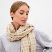 Шарф зимний с кистями MINAKU 65*180 + 8 см клетка