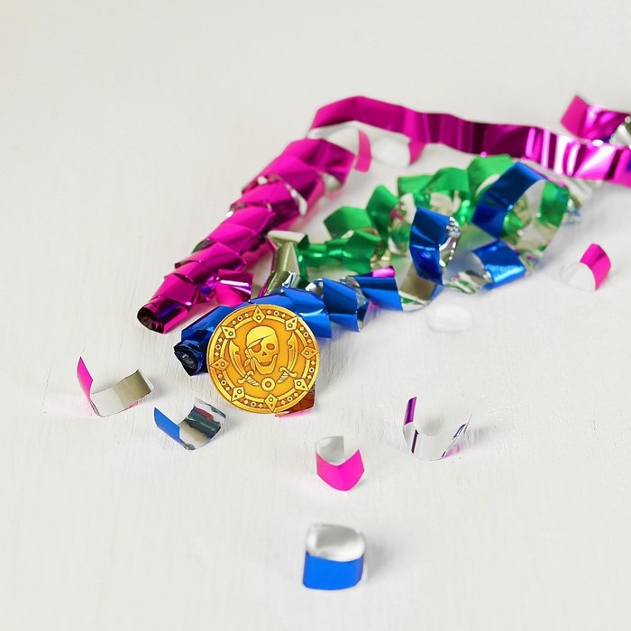 Хлопушка пневматическая «Пиратская», фанты, серпантин, фольга, 30 см Хлопушка пневматическая «Пиратская», фанты, серпантин, фольга, 30 см