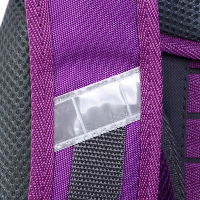 Рюкзак каркасный школьный 38 х 30 х 16 см, эргономичная спинка, Stavia "Котик 3D", сиреневый